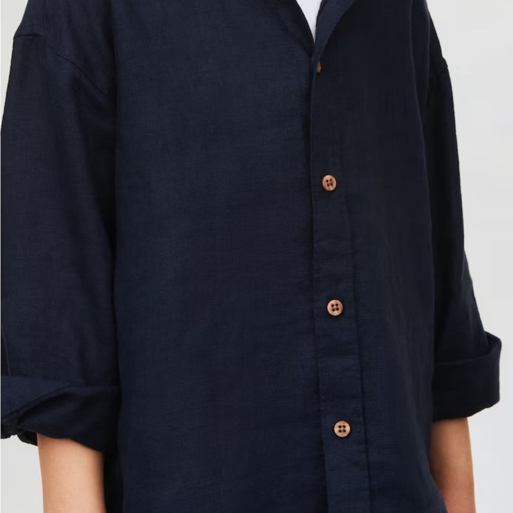 Navy Button-Up Shirt